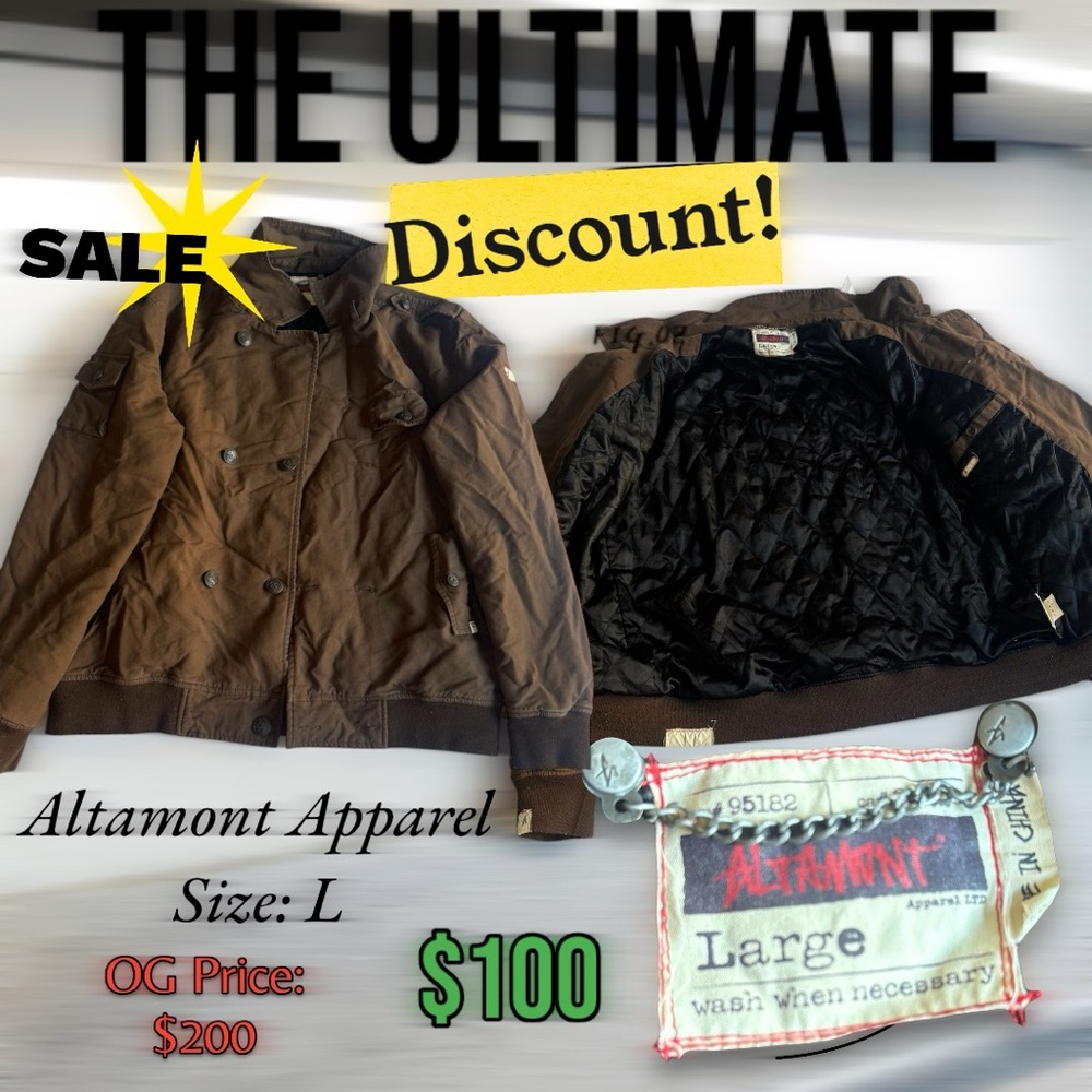 Altamont Apparel Brown Jacket, size: L